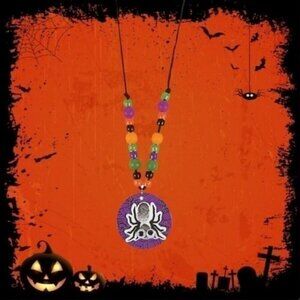 Halloween Spider Fingerprint Necklace Craft Kits